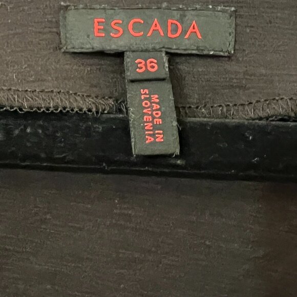 Escada Black Sheath Dress EU 36 US 4 Beaded Silk Wool Designer Cocktail - Picture 6 of 12